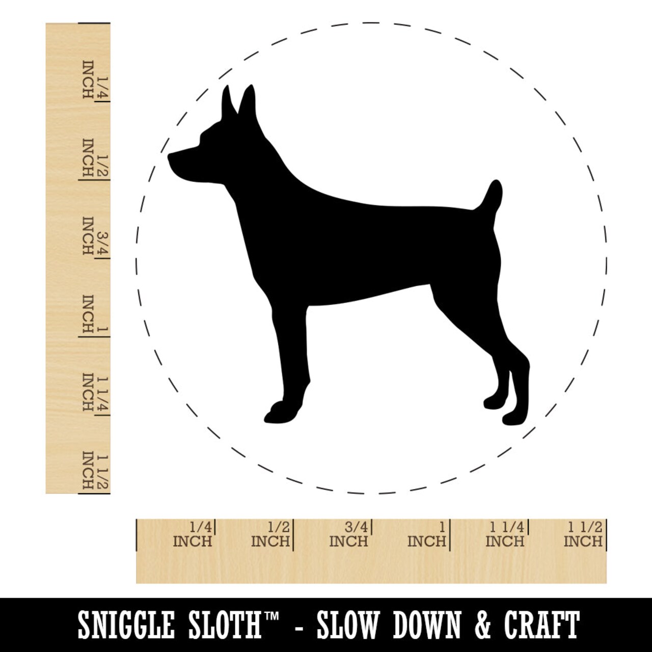 Rat Terrier Dog Solid Self-Inking Rubber Stamp for Stamping Crafting Planners
